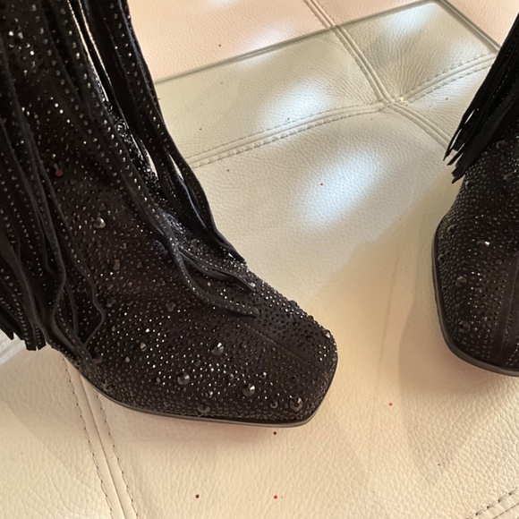 Jessica Simpson Asire Tall Crystal black fringe boot size 8 😍😍😍 current style - Picture 8 of 11